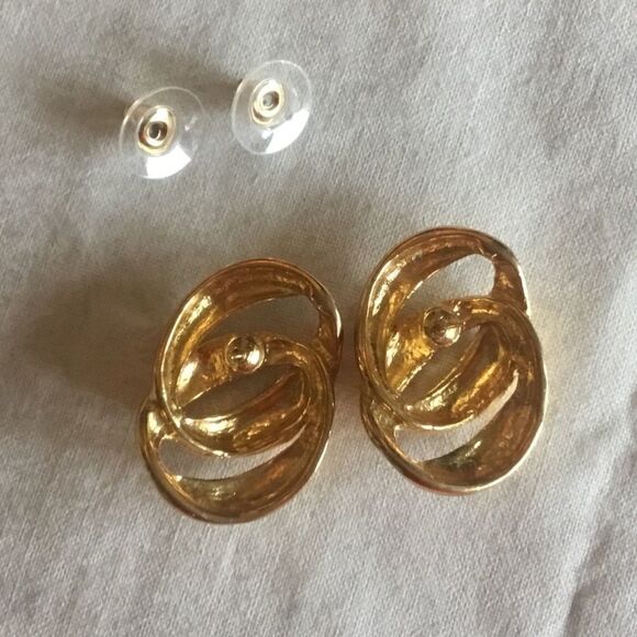 $12 ea or 3/$25. Goldtone Double Swirl Earrings - Picture 4 of 9